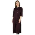 thumbnail image 1 of Bimba Women Rayon Straight Kurta Kurti 3/4 Sleeve Formal Blouse Summer Clothing, 1 of 8