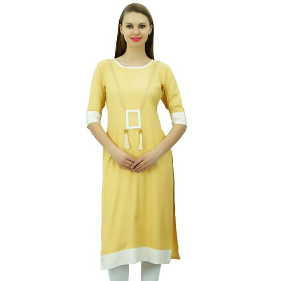 Bimba Women Rayon Tunic 3/4 Sleeve Chic kurti Kurta Indian Ethnic Dress