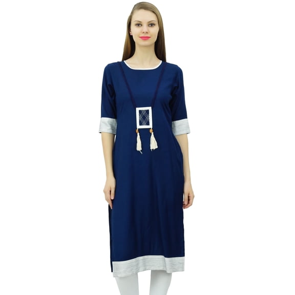 Bimba Women Rayon Tunic 3/4 Sleeve Chic kurti Kurta Indian Ethnic Dress