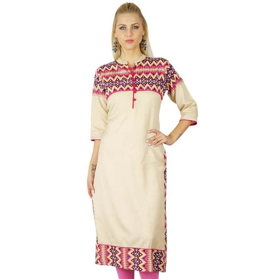 Bimba Women Rayon custom Kurta Kurti Ethnic Indian 3/4 Sleeve Top Casual Formal Tunic