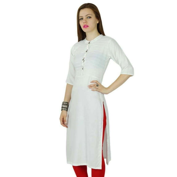 Bimba Women Rayon custom Kurta Kurti short Sleeve Summer Tunic Long Top Blouse Indian Clothing