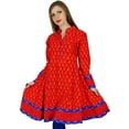 thumbnail image 1 of Bimba Women Short Anarkali Kurti Long Sleeve Flaired Tunic Indian Ethnic Blouse, 1 of 7