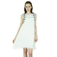 thumbnail image 1 of Bimba Women Short Dress With Pom Pom Tassels Ethnic Indian Emroidery Casual Clothing, 1 of 1
