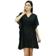 thumbnail image 1 of Bimba Women Short Kaftan Cotton Summer Drawstring Waist Beach Coverup Caftan, 1 of 9