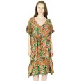 thumbnail image 1 of Bimba Women Short Multicolor Rayon Kaftan Beach Coverup Caftan Dress, 1 of 6