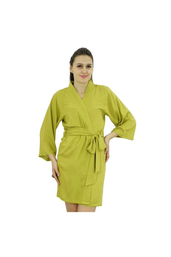 Women Short Solid Belt Robe Soft Modal Cotton Wrap Round Plain Bath Robe