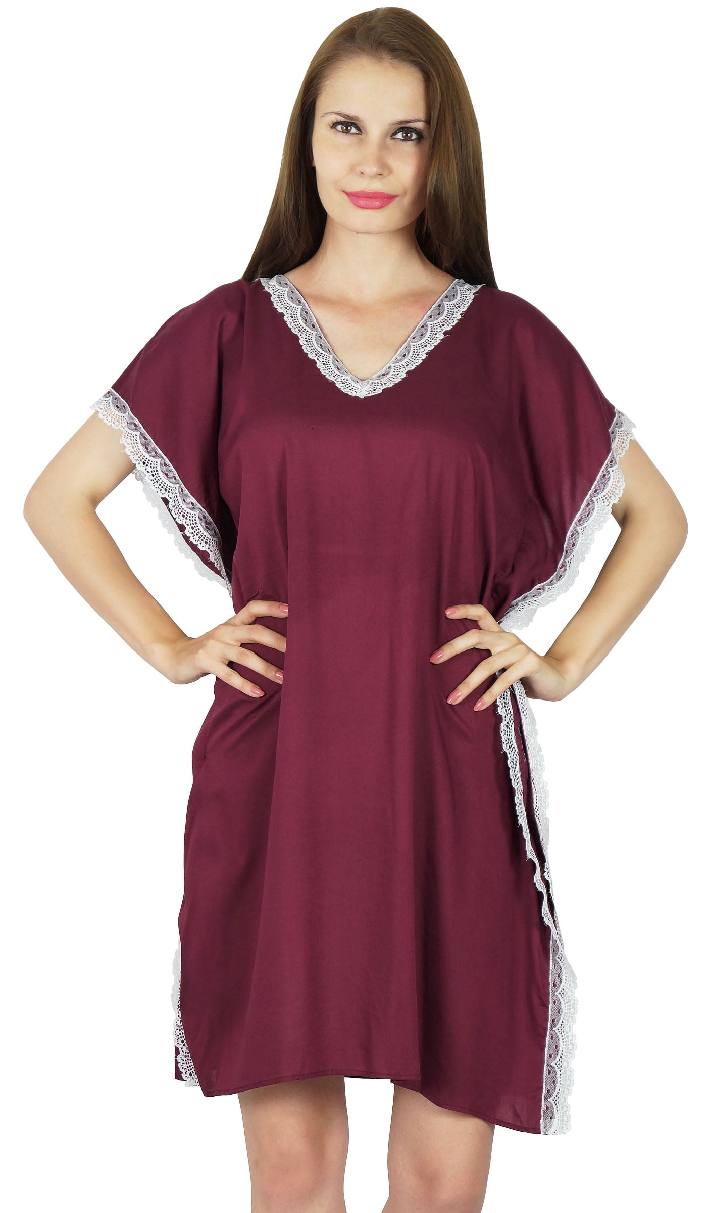 Bimba Mutterschafts-Kaftan Mit Gürtel – Rayon, Knöpfe Vorne/hinten, Für Schwangerschaft & Stillzeit
