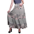 thumbnail image 1 of Bimba Women Skirts Long Bohemian Gypsy 5 Tier Cotton Printed Long Skirts, 1 of 5