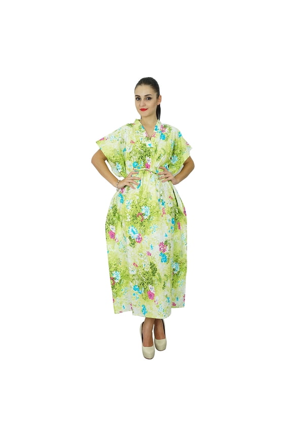 Women Soft Modal Cotton Long Printed Caftan Maxi Beach Cover Up Kaftan