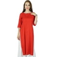 thumbnail image 1 of Bimba Women Summer Rayon Kurta Kurti 3/4 Sleeve Formal Casual Tunic- Custom Stitch Clothing, 1 of 6