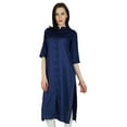 thumbnail image 1 of Bimba Women Summer Rayon Kurta Kurti 3/4 Sleeve Formal Casual Tunic, 1 of 7