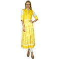 thumbnail image 1 of Bimba Women Yellow Kurta Anarkali Kurti Cotton Blouse Indian Ethnic Dress, 1 of 1