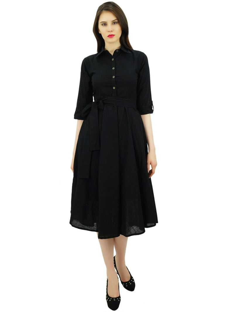 burnt orange linen dress Classic linen dress main image 0