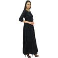 thumbnail image 1 of Bimba Women's 3/4 Sleeve Summer Cotton Maxi Dress Drawstring Waist, 1 of 7