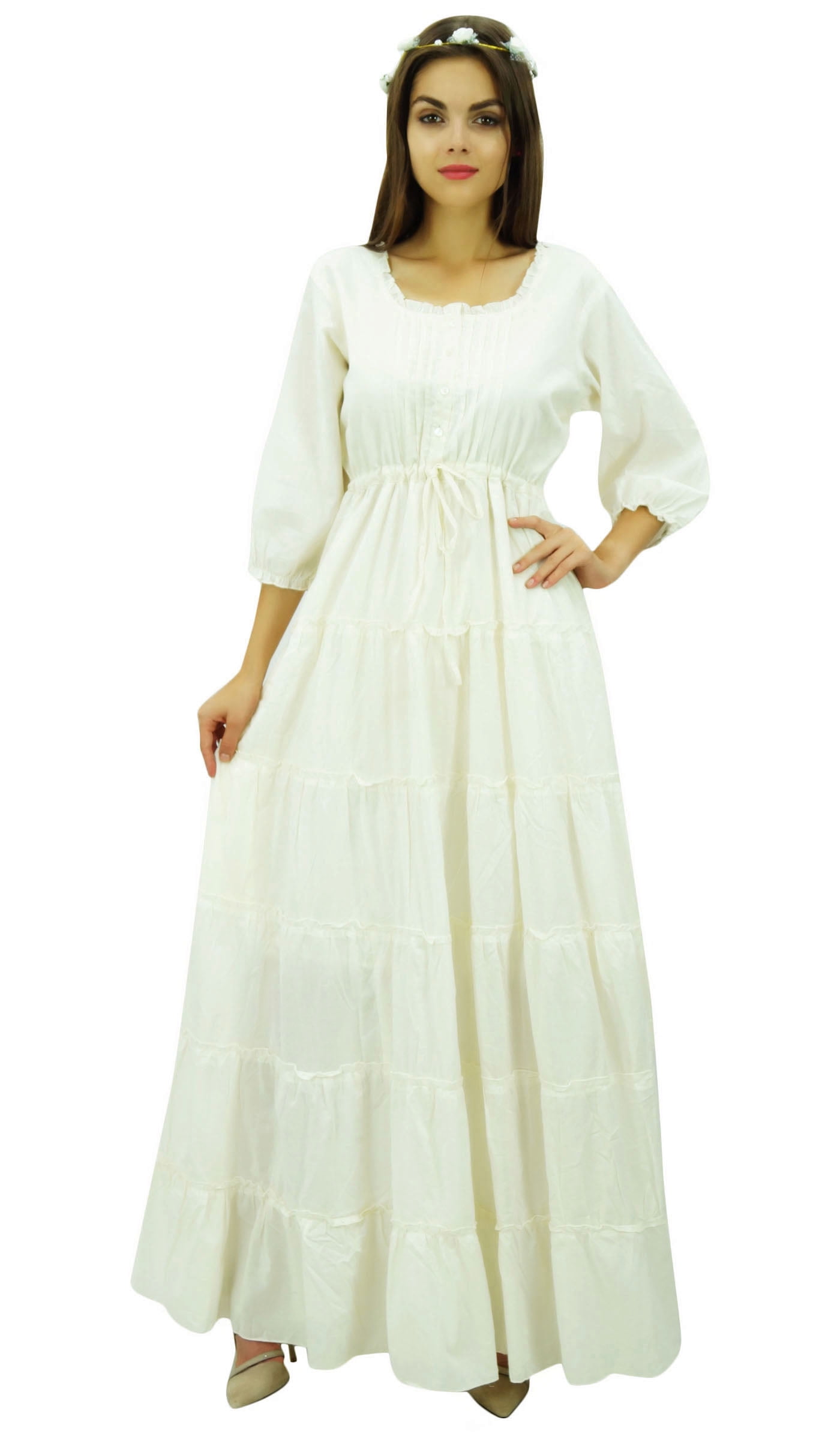 Bimba Women’s Cotton Maxi Skirt With Gota Patti Work & Drawstring Waist – Boho Style Flared Skirt - View #5