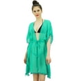 thumbnail image 1 of Bimba Women's Bathing Suit Cover Ups Georgette Bikini Swimwear Cover Up Sheer Tunic, 1 of 8