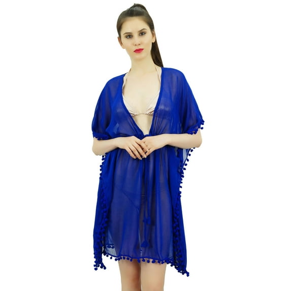 Bimba Women's Bathing Suit Cover Ups Georgette Bikini Swimwear Cover Up Sheer Tunic