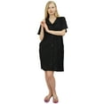 thumbnail image 1 of Bimba Women's Black Bridesmaid Nighty Button Down Sleepshirt With Pockets-20, 1 of 5