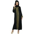 thumbnail image 1 of Bimba Women's Black Long Sleeve Abaya Formal Gown Dress Burqa With Hijab -10, 1 of 5