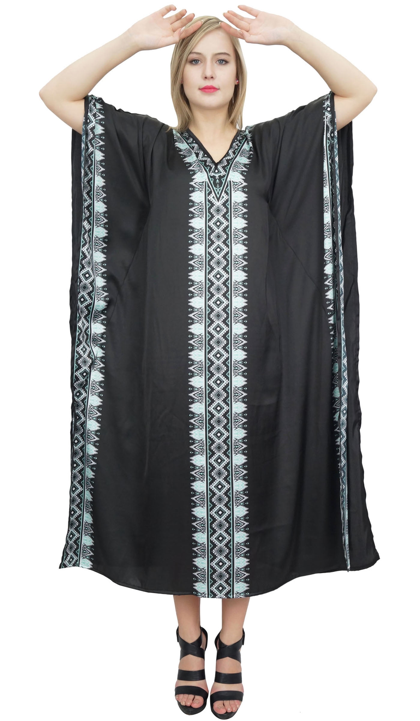 Bimba Printed Kaftan Classy Beach Coverup Kimono De Algodón
