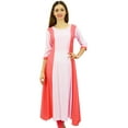thumbnail image 1 of Bimba Women's Casual A-Line Pintuck Rayon Kurti Long Kurta Casual Wear Tunic Dress, 1 of 9
