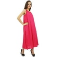 thumbnail image 1 of Bimba Women's Casual Crimson Cotton Modal Spaghetti Strap Dress With Scarf - 4, 1 of 5