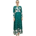 thumbnail image 1 of Bimba Women's Casual Floral Digital Green Printed Long Maxi Designer Dress-24, 1 of 5