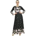 thumbnail image 1 of Bimba Women's Casual Floral Digital Printed Long Black Maxi Designer Dress-14, 1 of 5