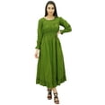 thumbnail image 1 of Bimba Women's Cotton Smocked Waist Long Casual Maxi Dress, 1 of 7