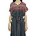 thumbnail image 1 of Bimba Women's Drawstring Waist Gray Dress Casual Bohemian Long Maxi Dresses-4, 1 of 4