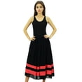 thumbnail image 1 of Bimba Women's Elastic Waist Mid-Calf Flared Georgette Skirt Boho Chic Skirt, 1 of 8