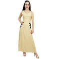 thumbnail image 1 of Bimba Women's Floral Embroidered Maxi Dress Sleeveless Beige Summer Dresses-6, 1 of 7