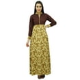 thumbnail image 1 of Bimba Women's Floral Parited Shirt Collar Long Maxi Jilbab Full Sleeve, 1 of 6