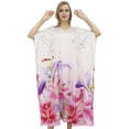 thumbnail image 1 of Bimba Women's Floral Printed Satin Long Kaftan Caftan Kimono Maxi Coverup-4, 1 of 9