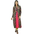 thumbnail image 1 of Bimba Women's Floral Winter Tunic Indian Kurta Long Straight Kurti Full Sleeve, 1 of 9