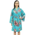thumbnail image 1 of Bimba Women's Full Sleeve Kimono Robe With Belt Floral Print Cover Up Wrap-6, 1 of 6