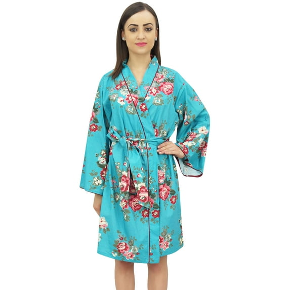 Bimba Women's Full Sleeve Kimono Robe With Belt Floral Print Cover Up Wrap-6