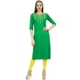 thumbnail image 1 of Bimba Women's Green Designer Tunic Embroidered Kurta Custom Kurti Blouse-14, 1 of 4