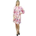thumbnail image 1 of Bimba Women's Kimono Pink Bridesmaid Sleepwear Floral Printed Coverup Gift-4, 1 of 1
