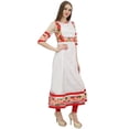 thumbnail image 1 of Bimba Women's Long Flared White Anarkali Kurti Kurta Indian Classic Blouse-20, 1 of 5