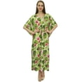 thumbnail image 1 of Bimba Women's Long Green Designer Drawstring Waist Kimono Cover Up Kaftan-14, 1 of 5