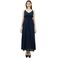 thumbnail image 1 of Bimba Women's Long Maxi Cotton Beach Dress Drawstring Waist Strappy Resort Dresses, 1 of 9