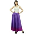 thumbnail image 1 of Bimba Women's Long Maxi Skirt With Contrast Border Boho Skirt With Elastic Waist, 1 of 7