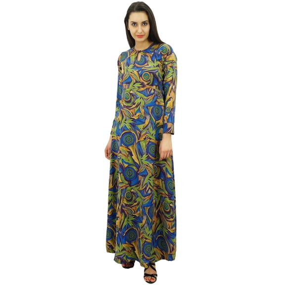 Bimba Women's Long Maxi Winter Dress Rayon Printed Jilbab