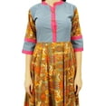 thumbnail image 1 of Bimba Women's Long Printed Cotton Anarkali Kurta Kurti Indian Ethnic Bollywood Dress Clothing, Multicolor, 4, 1 of 5