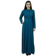 thumbnail image 1 of Bimba Women's Mandarin Collar Plain Jilbab Dress With Pockets Full Sleeve Maxi, 1 of 7