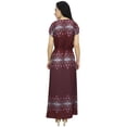 thumbnail image 1 of Bimba Women's Maroon Bohemian Drawstring Waist Dress Long Summer Wear Maxi-12, 1 of 4