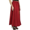 thumbnail image 1 of Bimba Women's Maroon Bohemian Style Elastic Tassels Waist Long Maxi Skirt-L, 1 of 4
