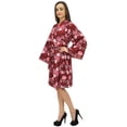 thumbnail image 1 of Bimba Women's Maroon Kimono Robe With Belt Floral Print Sleepwear Coverup - 10, 1 of 4
