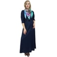 thumbnail image 1 of Bimba Women's Maxi Dress With Tassel Scarf Boho Navy Blue Summer Dresses-12, 1 of 9